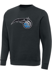 Antigua Orlando Magic Mens Charcoal Full Front Victory Long Sleeve Crew Sweatshirt