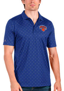 Antigua New York Knicks Mens Blue Spark Short Sleeve Polo