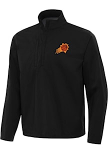 Antigua Phoenix Suns Mens Black Brisk Long Sleeve Qtr Zip Pullover