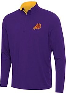 Antigua Phoenix Suns Mens Purple Content Long Sleeve Qtr Zip Pullover