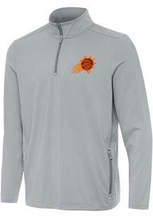 Antigua Phoenix Suns Mens Grey Perilous Long Sleeve Qtr Zip Pullover