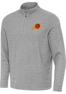 Antigua Phoenix Suns Mens Grey Subtle Long Sleeve Qtr Zip Pullover