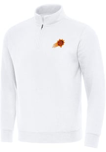 Antigua Phoenix Suns Mens White Victory Long Sleeve Qtr Zip Pullover