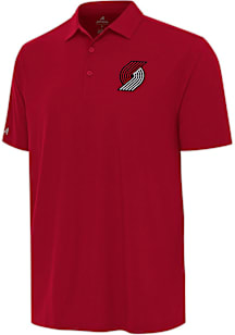 Antigua Portland Trail Blazers Mens Red Era Short Sleeve Polo