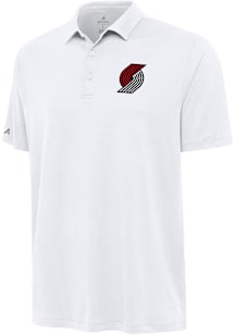 Antigua Portland Trail Blazers Mens White Reprocess Recycled Short Sleeve Polo