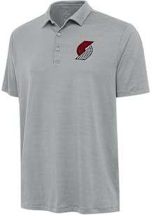 Antigua Portland Trail Blazers Mens Grey Reprocess Recycled Short Sleeve Polo