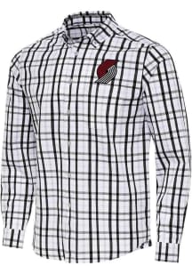 Antigua Portland Trail Blazers Mens Black Tending Long Sleeve Dress Shirt