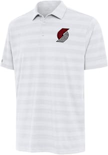 Antigua Portland Trail Blazers Mens White Tunnel Short Sleeve Polo