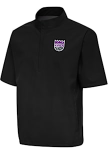 Antigua Sacramento Kings Mens Black Brisk Short Sleeve Jacket