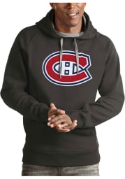 Antigua Montreal Canadiens Mens Charcoal Victory Long Sleeve Hoodie