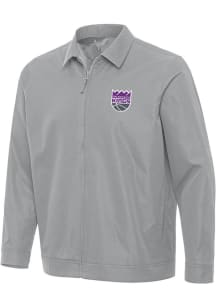 Antigua Sacramento Kings Mens Grey Pivot Light Weight Jacket