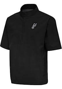 Antigua San Antonio Spurs Mens Black Brisk Short Sleeve Jacket