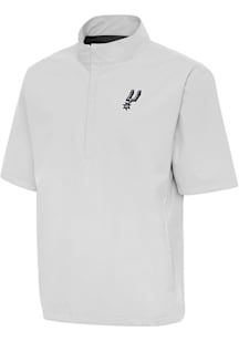 Antigua San Antonio Spurs Mens Grey Brisk Short Sleeve Jacket
