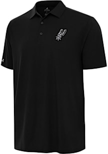 Antigua San Antonio Spurs Mens Black Era Short Sleeve Polo