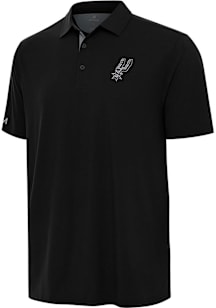 Antigua San Antonio Spurs Mens Black Era Short Sleeve Polo