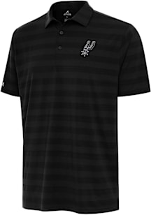 Antigua San Antonio Spurs Mens Black Tunnel Short Sleeve Polo