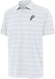 Antigua San Antonio Spurs Mens White Tunnel Short Sleeve Polo