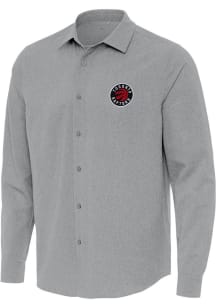 Antigua Toronto Raptors Mens Grey Exposure Long Sleeve Dress Shirt