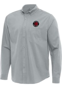 Antigua Toronto Raptors Mens Grey Flight Long Sleeve Dress Shirt