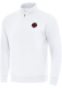 Antigua Toronto Raptors Mens White Victory Long Sleeve Qtr Zip Pullover