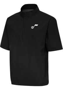 Antigua Utah Jazz Mens Black Brisk Short Sleeve Jacket