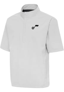 Antigua Utah Jazz Mens Grey Brisk Short Sleeve Jacket
