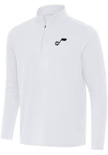 Antigua Utah Jazz Mens White Intent Long Sleeve Qtr Zip Pullover