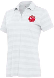 Antigua Atlanta Hawks Womens White Tunnel Short Sleeve Polo Shirt