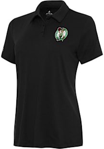 Antigua Boston Celtics Womens Black Reprocess Recycled Short Sleeve Polo Shirt