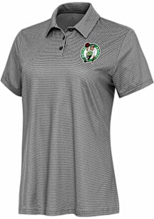 Antigua Boston Celtics Womens White Rings Short Sleeve Polo Shirt