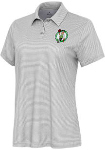 Antigua Boston Celtics Womens White Rings Short Sleeve Polo Shirt