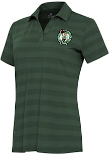 Antigua Boston Celtics Womens Green Tunnel Short Sleeve Polo Shirt