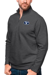 Antigua BYU Cougars Mens Charcoal Gambit Long Sleeve 1/4 Zip Pullover