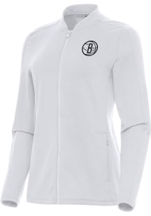 Antigua Brooklyn Nets Womens White Continual Light Weight Jacket