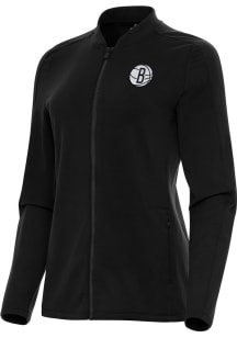 Antigua Brooklyn Nets Womens Black Continual Light Weight Jacket