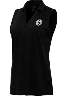 Antigua Brooklyn Nets Womens Black Layout Polo Shirt