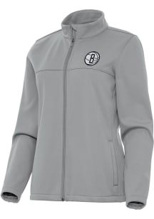 Antigua Brooklyn Nets Womens Grey Links Light Weight Jacket