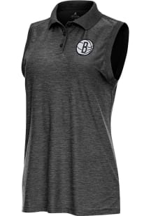 Antigua Brooklyn Nets Womens Black Recap Polo Shirt