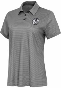Antigua Brooklyn Nets Womens White Rings Short Sleeve Polo Shirt