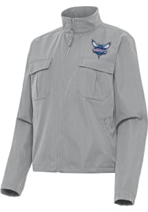 Antigua Charlotte Hornets Womens Grey Even Par Light Weight Jacket