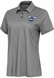 Antigua Charlotte Hornets Womens White Rings Short Sleeve Polo Shirt