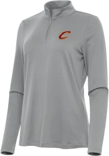 Antigua Cleveland Cavaliers Womens Grey Reprocess Recycled Qtr Zip