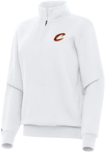 Antigua Cleveland Cavaliers Womens White Victory Qtr Zip