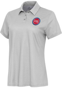 Antigua Detroit Pistons Womens White Rings Short Sleeve Polo Shirt