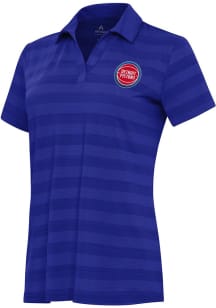 Antigua Detroit Pistons Womens Blue Tunnel Short Sleeve Polo Shirt