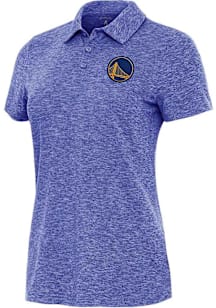 Antigua Golden State Warriors Womens Blue Matter Short Sleeve Polo Shirt