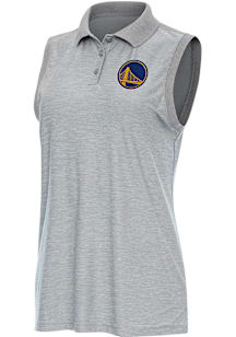 Antigua Golden State Warriors Womens Grey Recap Polo Shirt