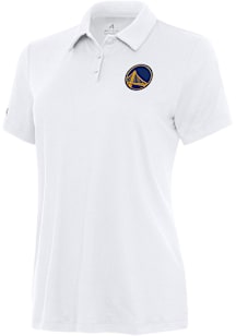 Antigua Golden State Warriors Womens White Reprocess Recycled Short Sleeve Polo Shirt