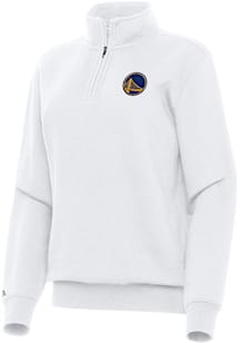 Antigua Golden State Warriors Womens White Victory Qtr Zip
