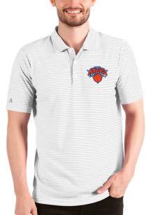 Antigua New York Knicks Mens White Esteem Short Sleeve Polo